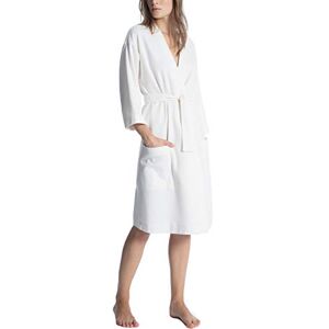 CALIDA Cosy Shower Badstof badjas met sjaalkraag, 120 cm dames, zeer absorberend, van buiten behaaglijk zacht, met riemlussen en twee opgestikte zakken, Leisure White, 44-46 CALIDA Cosy Shower Badstof badjas met sjaalkraag, 120 cm dames, zeer absorberend, van buiten behaaglijk zacht, met riemlussen en twee opgestikte zakken, Leisure White, 44-46