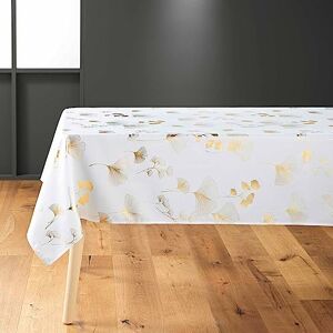 Douceur d'Intérieur , Tafelkleed, rechthoekig, 150 x 300 cm, motief Bloomy, wit/goud, polyester, bedrukt met metallic Douceur d'Intérieur , Tafelkleed, rechthoekig, 150 x 300 cm, motief Bloomy, wit/goud, polyester, bedrukt met metallic