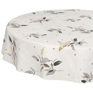 ANRO Wasdoek tafelkleed, afwasbaar, onderhoudsvriendelijk, waterafstotend, lotuseffect, tuintafelkleed, zilverblad, rond, 140 cm, snijrand ANRO Wasdoek tafelkleed, afwasbaar, onderhoudsvriendelijk, waterafstotend, lotuseffect, tuintafelkleed, zilverblad, rond, 140 cm, snijrand