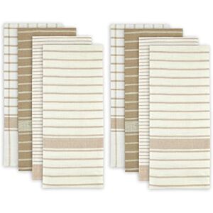 DII 100% katoen, ultra absorberend, drogen en reinigen, dagelijkse keuken Basic, klassieke gestreepte vaatdoek, 50,8 x 71 cm, set van 8 taupe DII 100% katoen, ultra absorberend, drogen en reinigen, dagelijkse keuken Basic, klassieke gestreepte vaatdoek, 50,8 x 71 cm, set van 8 taupe