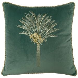furn. Woestijnpalm geborduurd fluwelen veren gevuld kussen furn. Woestijnpalm geborduurd fluwelen veren gevuld kussen