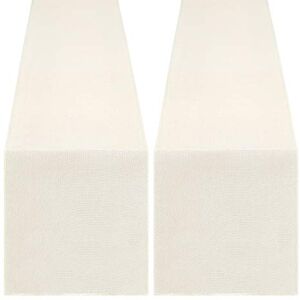 B-COOL Jute tafelloper wit bruiloft tafelkleed pak van 2 lange rollen voor boerderij woonkamer rustieke bruiloft decoratie B-COOL Jute tafelloper wit bruiloft tafelkleed pak van 2 lange rollen voor boerderij woonkamer rustieke bruiloft decoratie