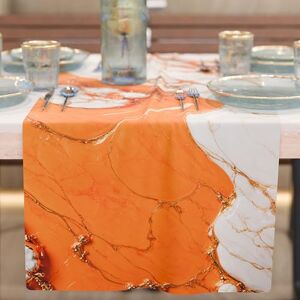 PETTI Artigiani Italiani Tafelloper, modern, elegant, marmereffect, oranje, 100% Made in Italy PETTI Artigiani Italiani Tafelloper, modern, elegant, marmereffect, oranje, 100% Made in Italy