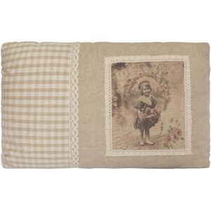 My Flair 24.26RA romantisch kussen, 30 x 45 x 14 cm met vulling, 50% katoen 50% polyester, handwas, beige met zwart/grijs motief My Flair 24.26RA romantisch kussen, 30 x 45 x 14 cm met vulling, 50% katoen 50% polyester, handwas, beige met zwart/grijs motief