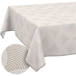 ANRO Afwasbaar tafelzeil, lotuseffect, onderhoudsvriendelijk, van katoen, polyester, vuilafstotend, voor buiten, tuintafelkleed, Curva, grijs, 100 x 140 cm, met biesband ANRO Afwasbaar tafelzeil, lotuseffect, onderhoudsvriendelijk, van katoen, polyester, vuilafstotend, voor buiten, tuintafelkleed, Curva, grijs, 100 x 140 cm, met biesband