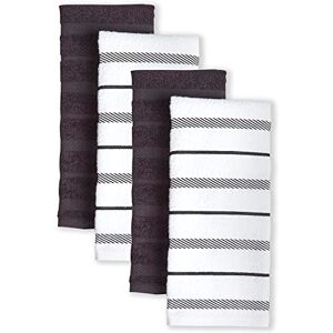 KitchenAid Albany Keukenhanddoeken, 4 stuks, mat zwart en wit, 40,6 cm x 66 cm KitchenAid Albany Keukenhanddoeken, 4 stuks, mat zwart en wit, 40,6 cm x 66 cm