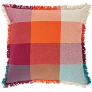 ATMOSPHERA CREATEUR D'INTERIEUR Yucatan kussen met franjes, 45 x 45 cm, Madras ATMOSPHERA CREATEUR D'INTERIEUR Yucatan kussen met franjes, 45 x 45 cm, Madras
