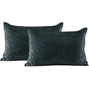 AmeliaHome 2 kussenslopen 50 x 70 cm, antraciet-zilver, dubbelzijdig stiksel, fluweel, Laila AmeliaHome 2 kussenslopen 50 x 70 cm, antraciet-zilver, dubbelzijdig stiksel, fluweel, Laila