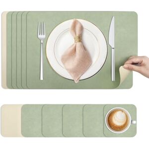 KitchenBoss Placemats Wasbare placemats en onderzetters: Placemats Wasbaar Antislip Hittebestendig Dubbelzijdige placemat met PVC Eetkamer 43x30cm 6-delige set KitchenBoss Placemats Wasbare placemats en onderzetters: Placemats Wasbaar Antislip Hittebestendig Dubbelzijdige placemat met PVC Eetkamer 43x30cm 6-delige set