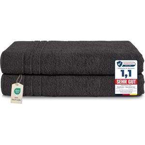 Komfortec Set van 2 Handdoeken 80x200 cm 100% Katoen XXL Saunahanddoeken Badlaken Strandlaken Badhanddoek- Douchelaken Zacht Hoge Absorptie Sneldrogend Zwart Komfortec Set van 2 Handdoeken 80x200 cm 100% Katoen XXL Saunahanddoeken Badlaken Strandlaken Badhanddoek- Douchelaken Zacht Hoge Absorptie Sneldrogend Zwart