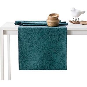 AmeliaHome Tafelloper 30 x 80 cm, lotuseffect, waterafstotend, bladeren, petrol, Gaia AmeliaHome Tafelloper 30 x 80 cm, lotuseffect, waterafstotend, bladeren, petrol, Gaia