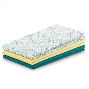 AmeliaHome Set van 3 theedoeken, katoen, keukendoeken, 50 x 70 cm, bladerpatroon, Letty turquoise, geel AmeliaHome Set van 3 theedoeken, katoen, keukendoeken, 50 x 70 cm, bladerpatroon, Letty turquoise, geel