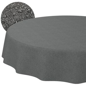 ANRO Tafelkleed met snijrand, afwasbaar, donkergrijs, linnenlook, rond, 100 cm, voor binnen en buiten, waterafstotend, vuilafstotend, onderhoudsvriendelijk ANRO Tafelkleed met snijrand, afwasbaar, donkergrijs, linnenlook, rond, 100 cm, voor binnen en buiten, waterafstotend, vuilafstotend, onderhoudsvriendelijk