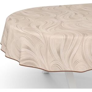ANRO Afwasbaar tafelzeil, tuintafelkleed, abstract, beige, ovaal, 200 x 140 cm, met omzoomde rand ANRO Afwasbaar tafelzeil, tuintafelkleed, abstract, beige, ovaal, 200 x 140 cm, met omzoomde rand
