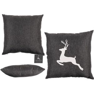Out of the blue Donkergrijs decoratief kussen, hert, met ritssluiting, 40 x 40 cm, 100% polyester, 300 g vulgewicht Out of the blue Donkergrijs decoratief kussen, hert, met ritssluiting, 40 x 40 cm, 100% polyester, 300 g vulgewicht