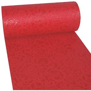 Deko AS GmbH Dekoflor Tafelband, tafelloper, tafeldecoratie, uniek hartdesign (waterbestendig, lotuseffect, fluweelachtig oppervlak, rol van 25 m, 30 cm breed, 100% nylon), rood Deko AS GmbH Dekoflor Tafelband, tafelloper, tafeldecoratie, uniek hartdesign (waterbestendig, lotuseffect, fluweelachtig oppervlak, rol van 25 m, 30 cm breed, 100% nylon), rood