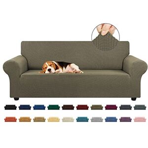 KEKUOU Stretch sofahoes, bankhoezen voor 3-zits, bank, huisdiervriendelijk (79-94 inch), meubelbeschermer, bank met elastische onderkant, voor kinderen, hond, jacquard, klein geruit (Large, kaki) KEKUOU Stretch sofahoes, bankhoezen voor 3-zits, bank, huisdiervriendelijk (79-94 inch), meubelbeschermer, bank met elastische onderkant, voor kinderen, hond, jacquard, klein geruit (Large, kaki)