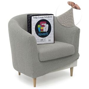 FAVERTI Clubfauteuilhoes met stoelhoes, zeer elastisch, compatibel met IKEA TULLSTA en Bakla, model Novelle, lichtgrijs, hoogwaardige jacquard-stof, katoen FAVERTI Clubfauteuilhoes met stoelhoes, zeer elastisch, compatibel met IKEA TULLSTA en Bakla, model Novelle, lichtgrijs, hoogwaardige jacquard-stof, katoen