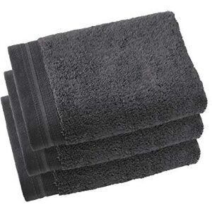 De Witte Lietaer Contessa luxe set van 3 katoenen handdoeken, donkergrijs, 40 x 60 cm De Witte Lietaer Contessa luxe set van 3 katoenen handdoeken, donkergrijs, 40 x 60 cm