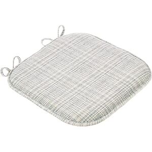 Sweet Home Collection Stoelkussen traagschuim pads met banden honingraatpatroon slip antislip rubberen rug afgerond vierkant 40,6 cm x 40,6 cm stoelhoes, 4 stuks, Aria zilver/crème Sweet Home Collection Stoelkussen traagschuim pads met banden honingraatpatroon slip antislip rubberen rug afgerond vierkant 40,6 cm x 40,6 cm stoelhoes, 4 stuks, Aria zilver/crème