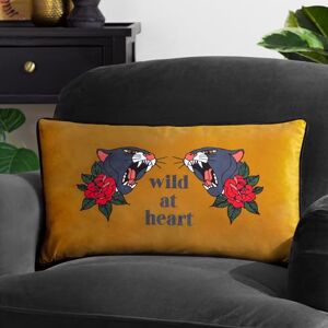 Furn. Inked Wild Fluwelen Kussenhoes - Goud - 30x50 cm Furn. Inked Wild Fluwelen Kussenhoes - Goud - 30x50 cm