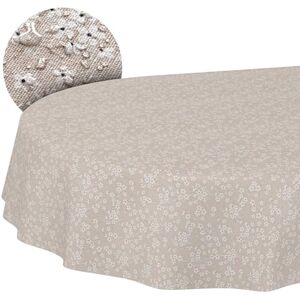 ANRO Tafelkleed, tafellinnen, textiel, katoen, polyester, afwasbaar, onderhoudsvriendelijk, in rond, ovaal, rechthoekig, paars, beige, ovaal, 180 x 140 cm, snijrand ANRO Tafelkleed, tafellinnen, textiel, katoen, polyester, afwasbaar, onderhoudsvriendelijk, in rond, ovaal, rechthoekig, paars, beige, ovaal, 180 x 140 cm, snijrand