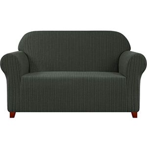 subrtex 1-delige gestreepte jacquard bankhoes, spandex stretch bankhoes, wasbare meubelbeschermer voor woonkamer (3-zits, olijfgroen) subrtex 1-delige gestreepte jacquard bankhoes, spandex stretch bankhoes, wasbare meubelbeschermer voor woonkamer (3-zits, olijfgroen)