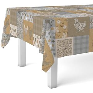 Martina Home Wasdoek tafelkleed Patch Beige 180 x 140 cm Martina Home Wasdoek tafelkleed Patch Beige 180 x 140 cm
