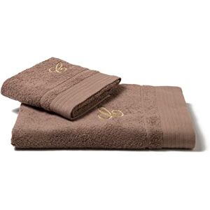 Caleffi Geborduurde gastendoek, katoen, koffie, standaard, 71349, Caleffi Geborduurde gastendoek, katoen, koffie, standaard, 71349,
