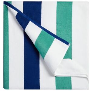 Bornbay Extra grote katoenen strandlaken extra groot 100 x 180 cm pluche dik zwembadhanddoek, XL, pluizige gestreepte groenblauwe strandhanddoeken voor volwassenen, heren en vrouwen (wit groenblauw Bornbay Extra grote katoenen strandlaken extra groot 100 x 180 cm pluche dik zwembadhanddoek, XL, pluizige gestreepte groenblauwe strandhanddoeken voor volwassenen, heren en vrouwen (wit groenblauw