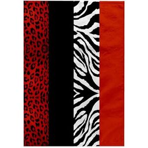 3dRose "Rood, zwart, oranje en wit dierenprint, luipaard en zebra handdoek, polyester/katoen, wit, 15 x 22-inch 3dRose "Rood, zwart, oranje en wit dierenprint, luipaard en zebra handdoek, polyester/katoen, wit, 15 x 22-inch