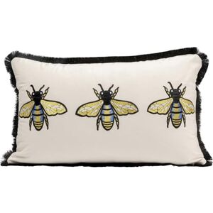 Kare Design Kussens Bees, 50 x 30 cm, wit, modern, sierkussen, diermotief, met ritssluiting, slaapkamer, woonkamer, voor banken Kare Design Kussens Bees, 50 x 30 cm, wit, modern, sierkussen, diermotief, met ritssluiting, slaapkamer, woonkamer, voor banken