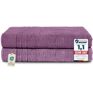 Komfortec Set van 2 Handdoeken 80x200 cm 100% Katoen XXL Saunahanddoeken Badlaken Strandlaken Badhanddoek- Douchelaken Zacht Hoge Absorptie Sneldrogend Violet Komfortec Set van 2 Handdoeken 80x200 cm 100% Katoen XXL Saunahanddoeken Badlaken Strandlaken Badhanddoek- Douchelaken Zacht Hoge Absorptie Sneldrogend Violet
