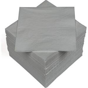 Heku 100 effen servetten, 3-laags, 33 x 33 cm, uniforme kwaliteit voor evenementen en horeca, praktische verpakking van 5 stuks, zeer absorberend en stijlvol, zilver Heku 100 effen servetten, 3-laags, 33 x 33 cm, uniforme kwaliteit voor evenementen en horeca, praktische verpakking van 5 stuks, zeer absorberend en stijlvol, zilver