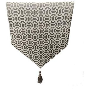 DRW Tafelloper, geborduurd, 180 x 33 cm, bruin en wit DRW Tafelloper, geborduurd, 180 x 33 cm, bruin en wit