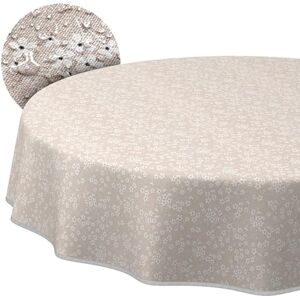 ANRO Tafelkleed, tafellinnen, textiel, katoen, polyester, wasbaar, onderhoudsvriendelijk, in rond, ovaal, rechthoekig, paars, beige, rond, 140 cm, met zoom, omzoomd ANRO Tafelkleed, tafellinnen, textiel, katoen, polyester, wasbaar, onderhoudsvriendelijk, in rond, ovaal, rechthoekig, paars, beige, rond, 140 cm, met zoom, omzoomd