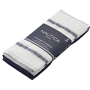 Nautica Cotton Classics 3-delige keukendoekenset, 18 "x 28", marineblauw/wit gestreept Nautica Cotton Classics 3-delige keukendoekenset, 18 "x 28", marineblauw/wit gestreept