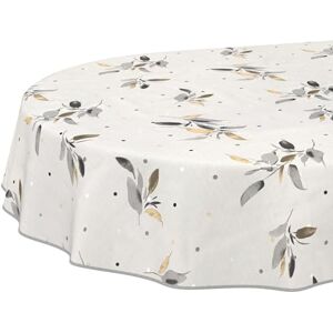 ANRO Wasdoek tafelkleed, afwasbaar, onderhoudsvriendelijk, waterafstotend, lotuseffect, voor tuintafel, zilverblad, ovaal, 160 x 140 cm, met zoom, omzoomd ANRO Wasdoek tafelkleed, afwasbaar, onderhoudsvriendelijk, waterafstotend, lotuseffect, voor tuintafel, zilverblad, ovaal, 160 x 140 cm, met zoom, omzoomd