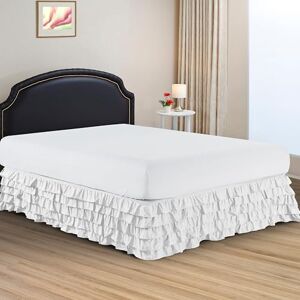 Elegant Comfort Luxe premium kwaliteit 1500 draadtelling rimpel en vervagingsbestendig Egyptische kwaliteit microvezel multi-ruches bedrok 15 inch Drop, Full, Wit Elegant Comfort Luxe premium kwaliteit 1500 draadtelling rimpel en vervagingsbestendig Egyptische kwaliteit microvezel multi-ruches bedrok 15 inch Drop, Full, Wit