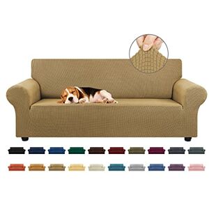 KEKUOU Stretch sofahoes, bankhoezen voor 3-zits, bank, huisdiervriendelijk (79-94 inch), meubelbeschermer, bank met elastische onderkant, voor kinderen, hond, jacquard, klein geruit (Large, Tan) KEKUOU Stretch sofahoes, bankhoezen voor 3-zits, bank, huisdiervriendelijk (79-94 inch), meubelbeschermer, bank met elastische onderkant, voor kinderen, hond, jacquard, klein geruit (Large, Tan)