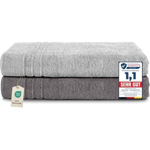 Komfortec Set van 2 Handdoeken 80x200 cm 100% Katoen XXL Saunahanddoeken Badlaken Strandlaken Badhanddoek- Douchelaken Zacht Hoge Absorptie Sneldrogend Antracietgrijs&Zilvergrijs Komfortec Set van 2 Handdoeken 80x200 cm 100% Katoen XXL Saunahanddoeken Badlaken Strandlaken Badhanddoek- Douchelaken Zacht Hoge Absorptie Sneldrogend Antracietgrijs&Zilvergrijs