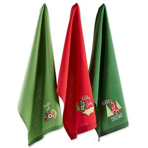 DII Kerst keukenhanddoeken decoratieve verfraaid katoenen theedoek Set, 18x28, Jingle for Joy, 3 Count DII Kerst keukenhanddoeken decoratieve verfraaid katoenen theedoek Set, 18x28, Jingle for Joy, 3 Count
