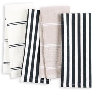 kate spade new york Botanische Streep Keukenhanddoeken 4-Pack Set, Absorberend 100% Katoen, Zwart/Beige, 17"x28 kate spade new york Botanische Streep Keukenhanddoeken 4-Pack Set, Absorberend 100% Katoen, Zwart/Beige, 17"x28