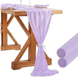 SoarDream Chiffon tafelloper 2 stuks lichtpaars elegante pure tafelloper 3 m lange rustieke tafelloper voor bruiloft bruids douche tafel SoarDream Chiffon tafelloper 2 stuks lichtpaars elegante pure tafelloper 3 m lange rustieke tafelloper voor bruiloft bruids douche tafel
