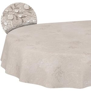 ANRO Tafelkleed, tafellinnen, textiel, tafelzeil, katoen, polyester, wasbaar, onderhoudsvriendelijk, in rond, ovaal, rechthoekig, beige, ovaal, 180 x 140 cm, snijrand ANRO Tafelkleed, tafellinnen, textiel, tafelzeil, katoen, polyester, wasbaar, onderhoudsvriendelijk, in rond, ovaal, rechthoekig, beige, ovaal, 180 x 140 cm, snijrand