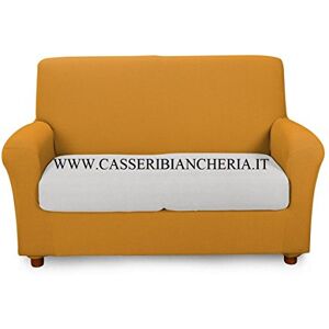 Caleffi Bankovertrek, elastisch, melange, effen, 2-zits, oker Caleffi Bankovertrek, elastisch, melange, effen, 2-zits, oker