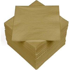 Heku 100 effen servetten, 3-laags, 33 x 33 cm, uniforme kwaliteit voor evenementen en horeca, praktische verpakking van 5 stuks, zeer absorberend en stijlvol, goud Heku 100 effen servetten, 3-laags, 33 x 33 cm, uniforme kwaliteit voor evenementen en horeca, praktische verpakking van 5 stuks, zeer absorberend en stijlvol, goud