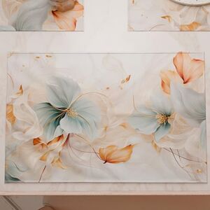 PETTI Artigiani Italiani Amerikaanse placemats met digitale print, Amerikaanse placemats van stof en wasbaar (set van 6-30 x 45 cm) Marble Flower, 100% Made in Italy PETTI Artigiani Italiani Amerikaanse placemats met digitale print, Amerikaanse placemats van stof en wasbaar (set van 6-30 x 45 cm) Marble Flower, 100% Made in Italy