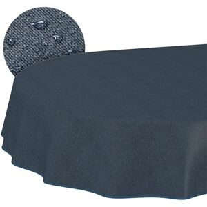 ANRO Tafelkleed afwasbaar, linnenlook, ovaal, 240 x 140 cm, voor binnen en buiten, waterafstotend, vuilafstotend, onderhoudsvriendelijk, met zoom, donkerblauw ANRO Tafelkleed afwasbaar, linnenlook, ovaal, 240 x 140 cm, voor binnen en buiten, waterafstotend, vuilafstotend, onderhoudsvriendelijk, met zoom, donkerblauw
