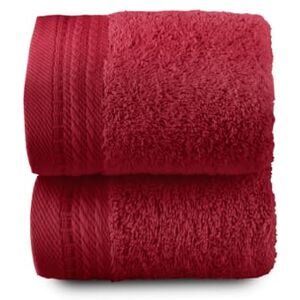 Top Towel Premium grote badhanddoeken 2 gezichts- of bidethanddoeken, 30 x 50 cm, 100% katoen, 600 g, granaatrood Top Towel Premium grote badhanddoeken 2 gezichts- of bidethanddoeken, 30 x 50 cm, 100% katoen, 600 g, granaatrood